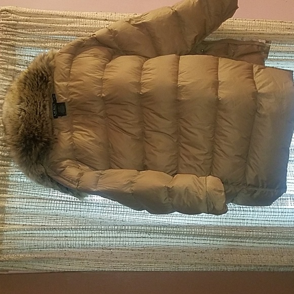 RALPH LAUREN Cayfrutray Truffle DOWN Puffer Jacket Winter Coat Faux Fur - Picture 10 of 11